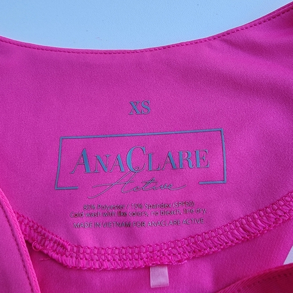 Ana Clare SPF 50 Active Golf Tennis Women's Polo Sleeveless Stretch Pink Top XS - Picture 7 of 9